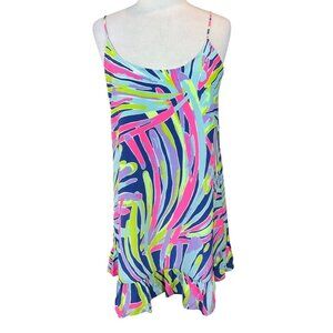 Lilly Pulitzer Zanna Silk Adj. Spaghetti Strap Dress Indigo Sea Dreamin Medium